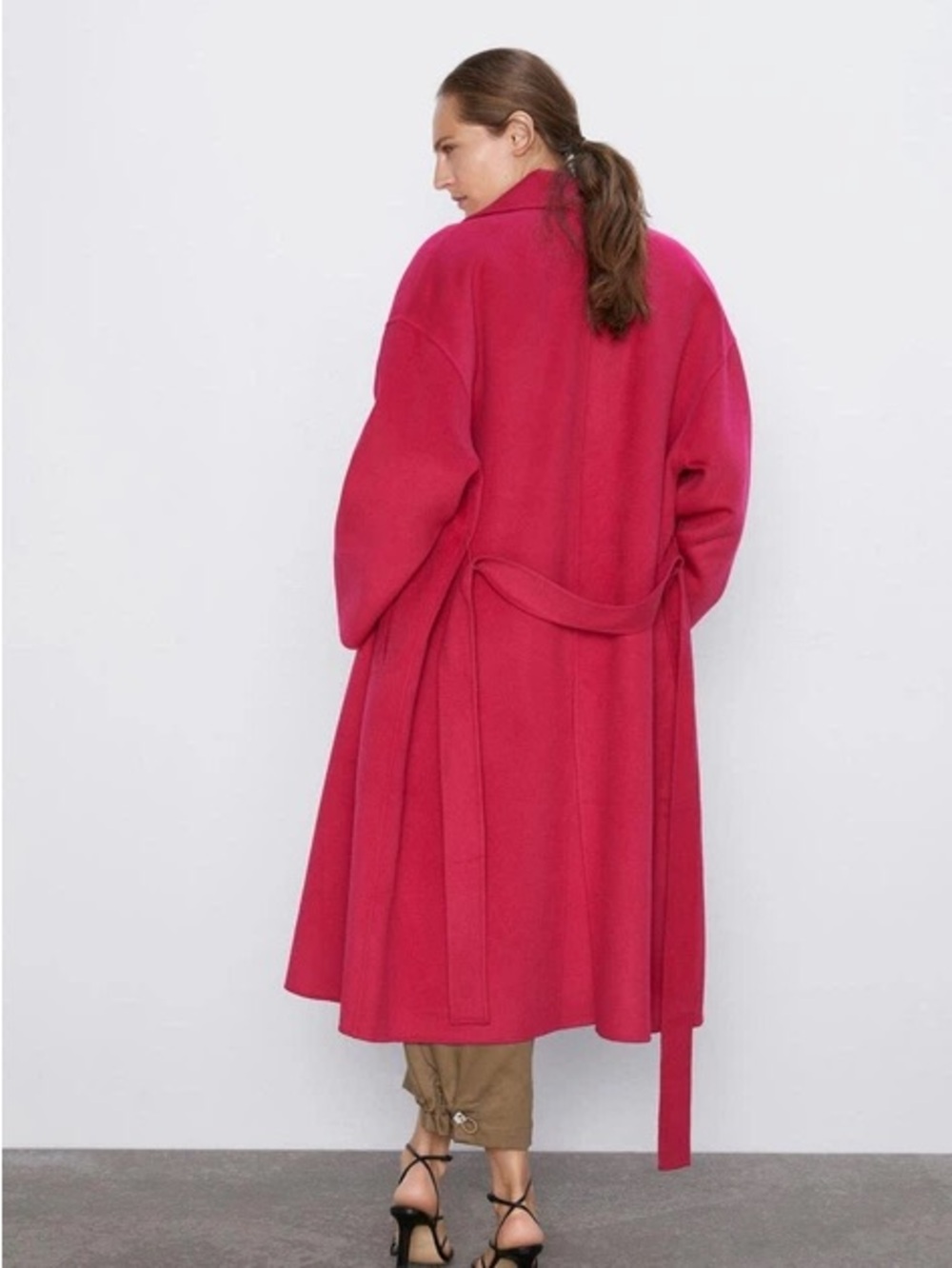Zara fuchsia Hot Pink wool Coat - Picture 6 of 6